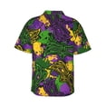 thumbnail image 4 of Xecao Mardi Gras7 print Hawaiian shirt - a stylish short-sleeve button-down for men, perfect for casual beach and tropical outings., 4 of 9