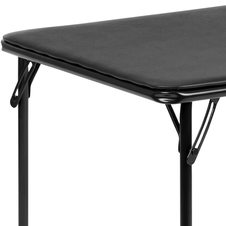 Flash Furniture Mindy Folding Square Kids Activity Table with Vinyl Padded Top Black