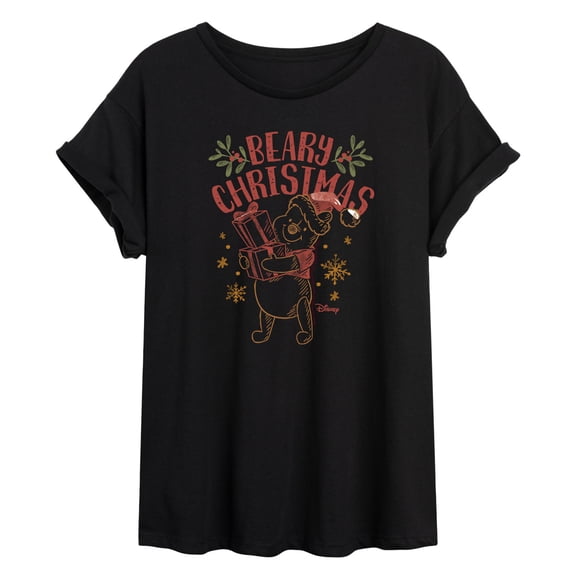 Disney Winnie The Pooh - Pooh Wishes A Beary Christmas - Juniors Ideal Flowy Muscle T-Shirt
