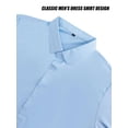 thumbnail image 6 of Deago Men's Dress Shirts Solid Long Sleeve Stretch Wrinkle-Free Wedding Formal Shirt Business Casual Button Down Shirts (Blue, M), 6 of 8
