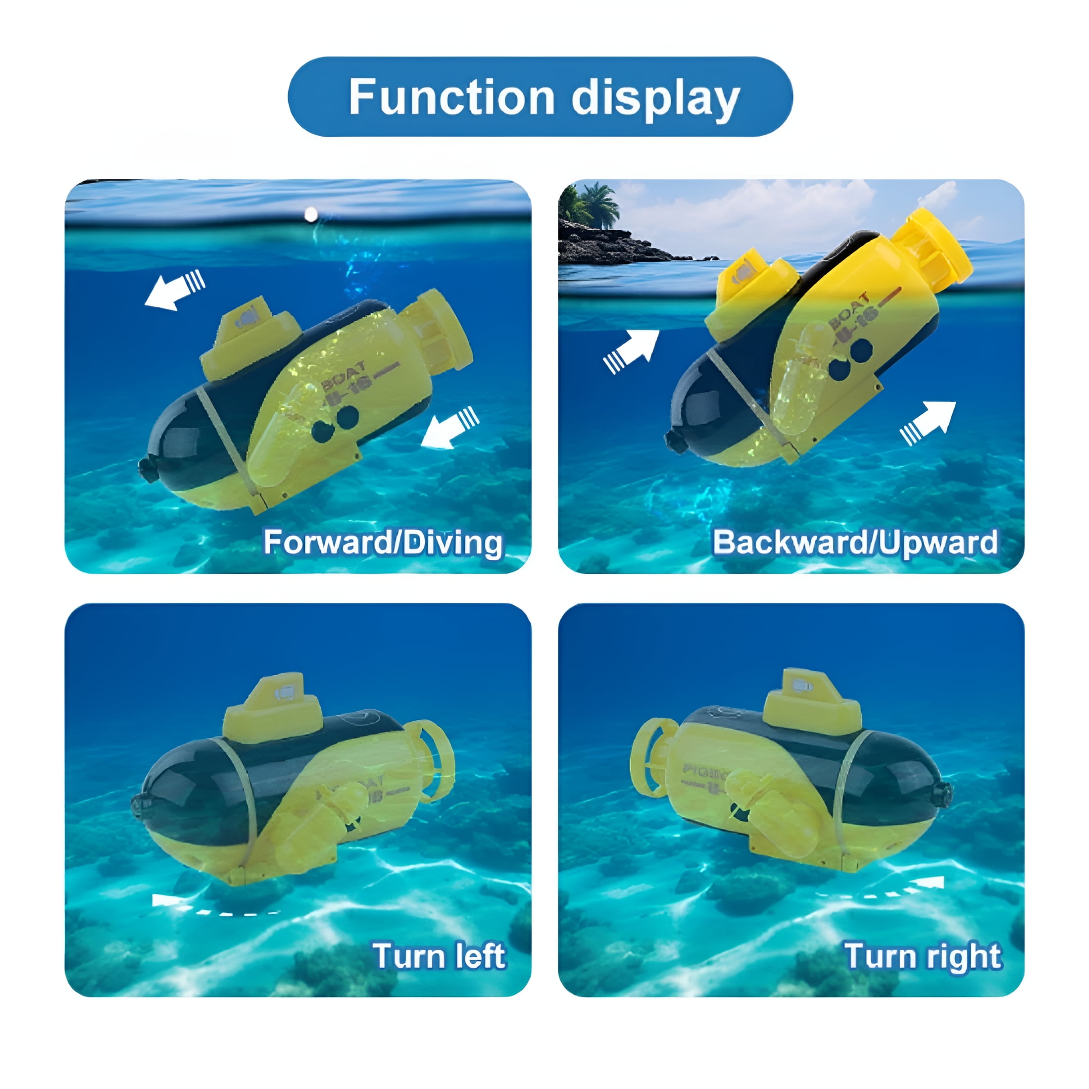 BESTSKY 2026 New Mini Model Nuclear Submarine Rechargeable Rc Boat Toy Remote Control Submarine,Yellow,For Water Play,Outdoor Fun,Remote Control Games,Imaginative Exploration