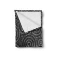 thumbnail image 2 of Black and White Soft Flannel Fleece Throw Blanket, Concentric Dotted Circles Inspired from Australian Aborginial Art, Cozy Plush for Indoor and Outdoor Use, 70" x 90", Grey Black White, by Ambesonne, 2 of 5