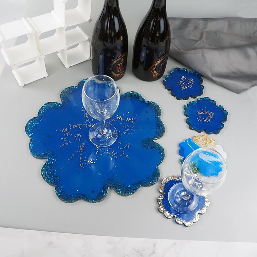 WINDLAND 5Pcs Coaster Resin Molds Resin Coaster Tea Mat Molds Art Craft Tools DIY Epoxy