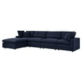 thumbnail image 5 of Modular Lounge Sectional Deep Sofa Set, Blue Navy, Fabric, Modern Contemporary, Outdoor Patio Balcony Cafe Bistro Garden Furniture Hotel Hospitality, 5 of 10