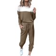 thumbnail image 2 of Pyhlmscde Women's Two Piece Outfit Long Sleeve Crewneck Pullover Tops And Long Pants Sweatsuits With Sweatpants, Women Sweater Sets 2 Piece Outfits, Suits For Women, Womens Set, 2 of 2