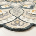 thumbnail image 3 of SAFAVIEH Novelty Mordikai Floral Area Rug, Beige/Navy, 7' x 7' Round, 3 of 7
