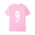 thumbnail image 4 of LRen Girl T-Shirts Size 6 Shorts Sleeves Plaid T Shirts Tops Loose Short Sleeve Crew Neck Daily Top Loose Fit Girls Clothes,4-5 Years,Z1-Pink, 4 of 4