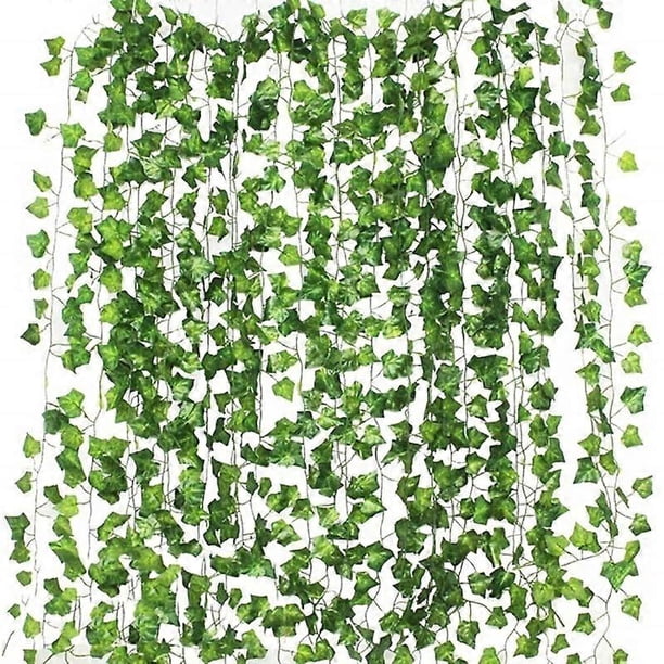 22-24m Artificial Leave Garland Green Leaf Ivy Vine Artificial Plant Wall Hanging Garland Wedding Party Home Garden Decor
