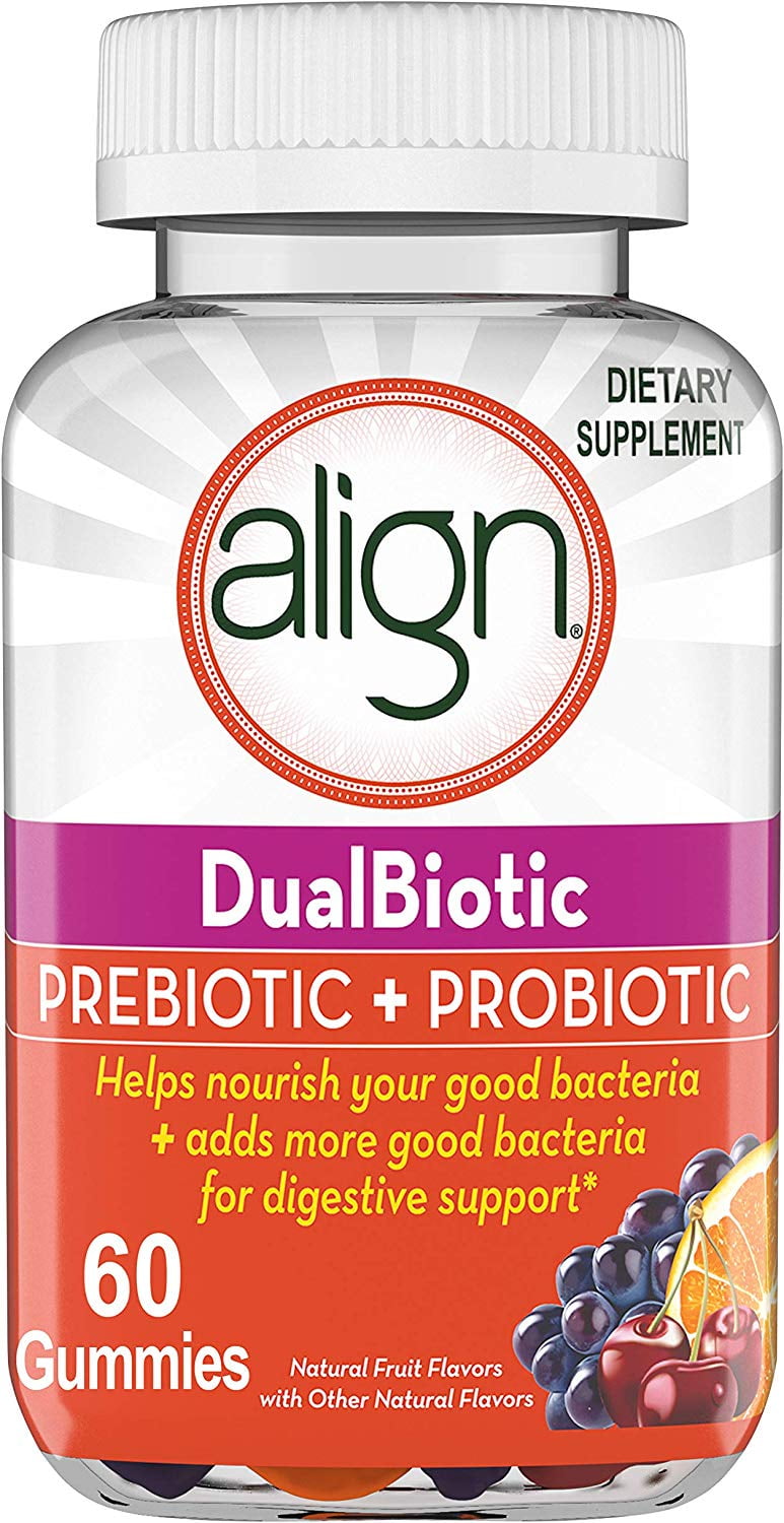 Align DualBiotic Prebiotic+Probiotic Gummies with Natural Fruit Flavors