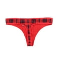 thumbnail image 2 of Calvin Klein Women's Ck Form Thong Underwear Cheeky Red Black Plaid New, 2 of 2