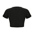 thumbnail image 4 of Mittory Women's Ruffled Short Sleeve Round Neck Knitted Crop Top Pullovers Sweater Casual Tee Top, 4 of 6