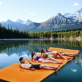 thumbnail image 2 of Costway 3-Layer Floating Water Pad 12' x 6' Floating Oasis Foam Mat Orange, 2 of 9