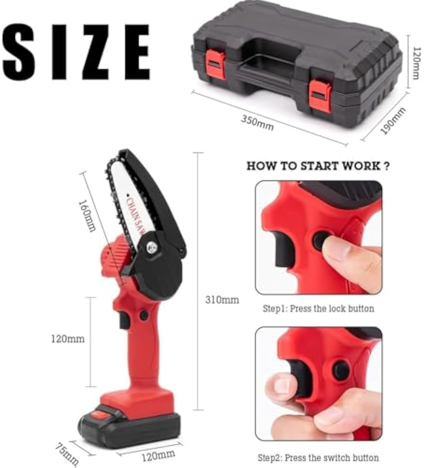Wood Ranger Power Shears, 2025 Upgraded Wood Ranger Mini Chainsaw, Handheld Mini Chainsaw, Cordless, Branch Cutter For Gardening Tree Branch, Fruit Trees, Through Every Cut (Black + 1*Battery)