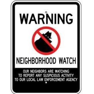 Warning Neighborhood Watch Aluminum Metal Sign, Business Quality