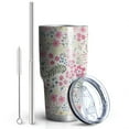 thumbnail image 2 of 30oz Pioneer Flower Tumblers Stainless Steel Tumbler with Lid and Straw,Vacuum Insulated Double Wall Travel Tumbler Cups Mug with Cleaning Brush for Coffee,Tea, 2 of 7