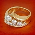 thumbnail image 5 of 2.00Ct Round Cut Simulated Diamond Men's Bnad Cocktail Engagement Ring 14K Yellow Gold Plated Silver For Him, 5 of 5