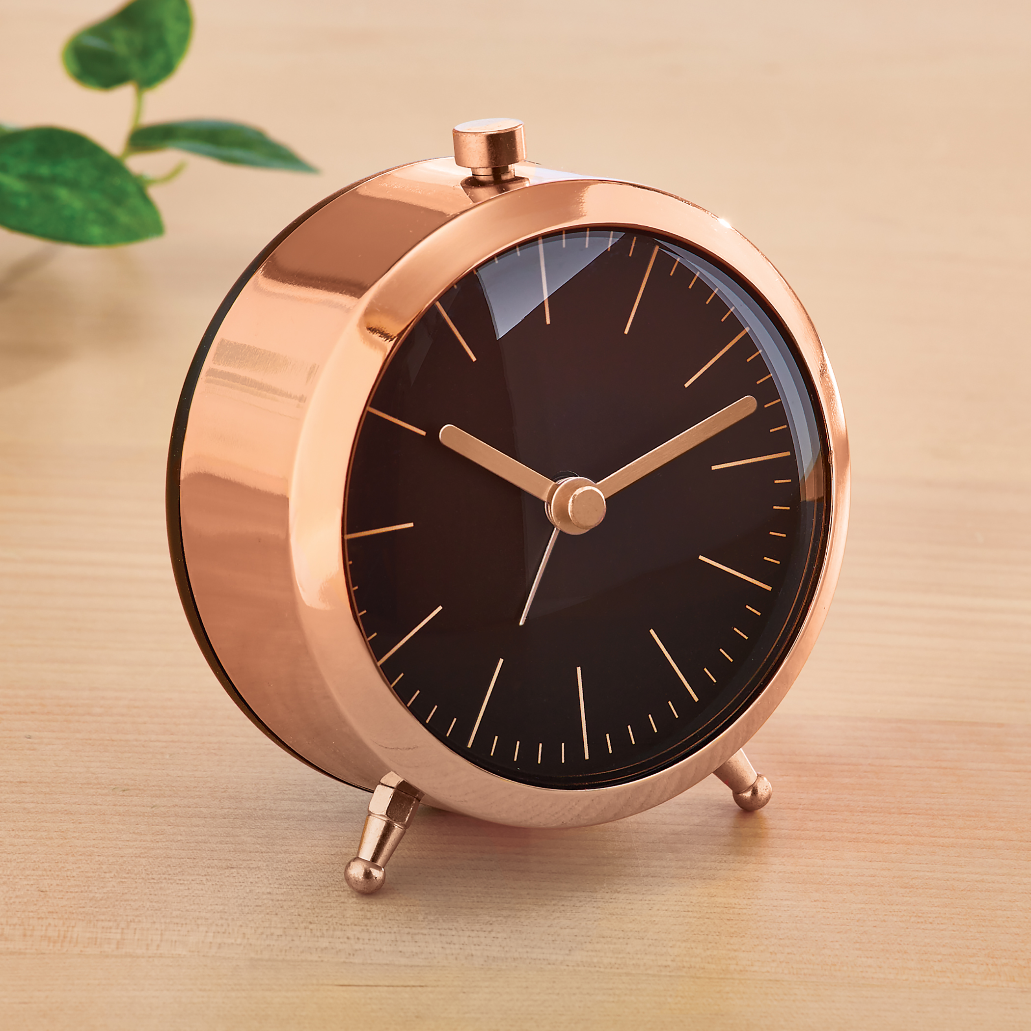 Collections Etc Old Fashioned Copper Color Silent Alarm Clock
