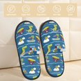 thumbnail image 2 of Fotbe Dinosaur on the Beach Vacation Pantuflas Peludas para Mujer con Estampado, Zapatillas de Peluche, Zapatos de Invierno para Casa, Uso Interior y Exterior-Large, 2 of 8