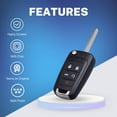 thumbnail image 2 of Simple Setup 2 Flip Key Fob Replacement Fits for Chevy Equinox Camaro 2010 2011 2012 2013 2014 2015 2016 2017 2018 2019 Cruze Malibu Impala Sonic Terrain Buick Regal Verano Encore Keyless Entry, 2 of 5