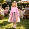 thumbnail image 2 of Bmisegm Back to School Clothes for Girls High Waist Gradient Mesh Long Skirt for Party Princess Wear Girls Skirts 3-4 Years, 2 of 5