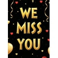 thumbnail image 4 of LUUFILx We Miss You Banner Backdrop Decoration Background for Reunion Parties Farewell Occasions Events Photography Props Supplies Heart Balloons Gold Accents, 4 of 8