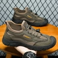 thumbnail image 6 of Men's Breathable Mesh Casual Shoes Lightweight Soft Sole Walking Sneakers Comfortable Outdoor On Loafers For Daily Wear 7.5 Khaki, 6 of 8