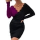 thumbnail image 2 of Ropa de mujer,Vestido de punto Vestido de punto con cuello en V Vestido de punto con manga de muñeca Fiel a su promesa, 2 of 6