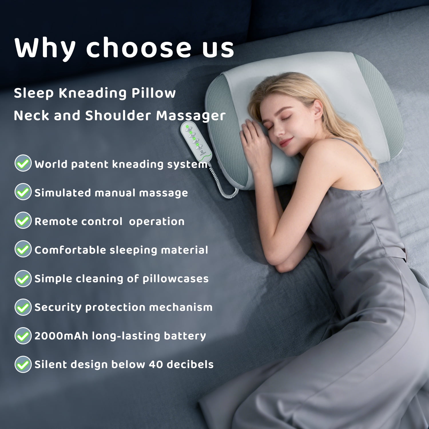 Zenopax Neck Massager for Pain Relief Deep Tissue , Cordless & Rechargeable Neck and Shoulder Massager with Heat ,3 Modes & Intensities & Heatings 4D Sleeping Kneading Pillow
