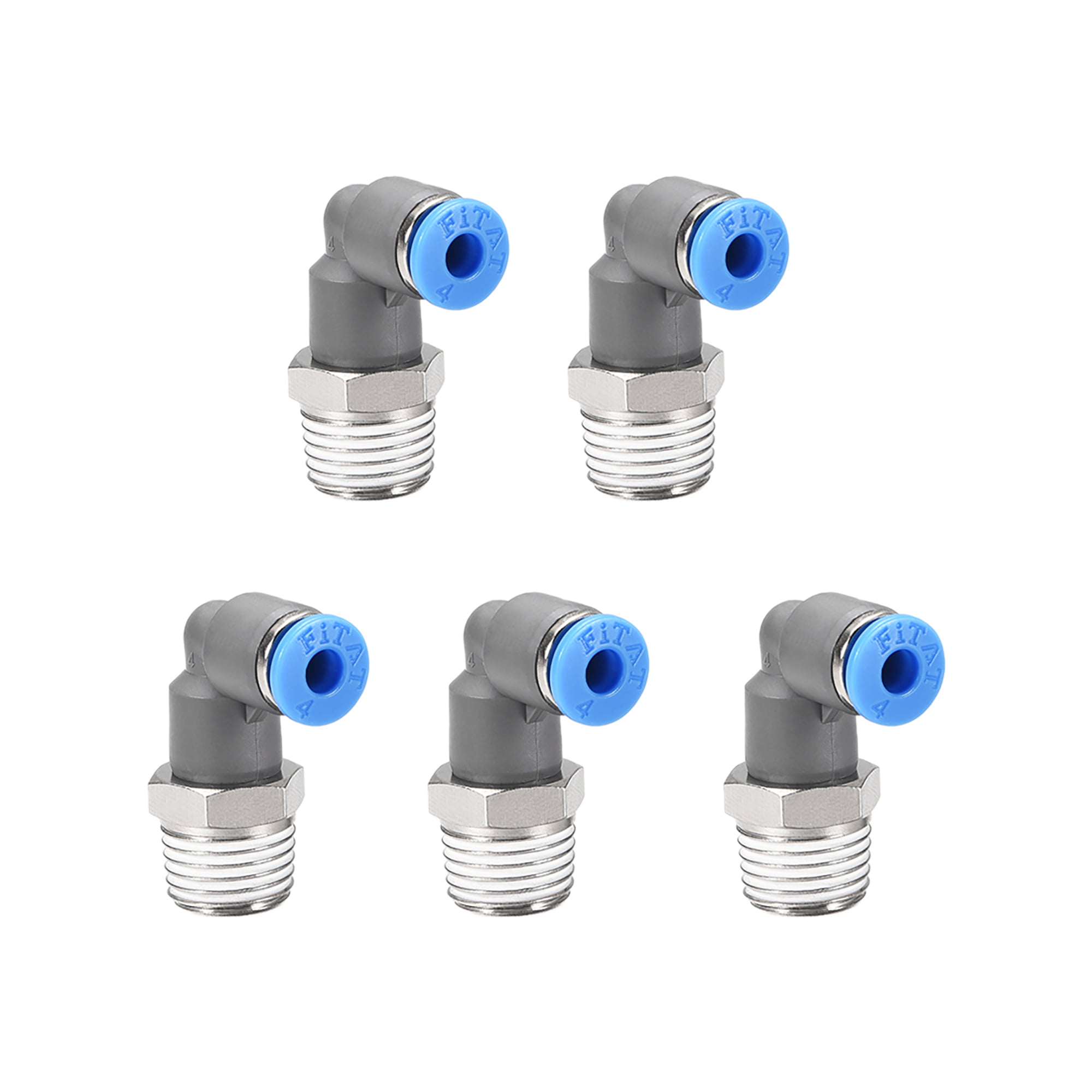 5PCS Pneumatic Push in Connector 1/4" OD Tube x 3/8" Male NPT 90 Degree Elbow 