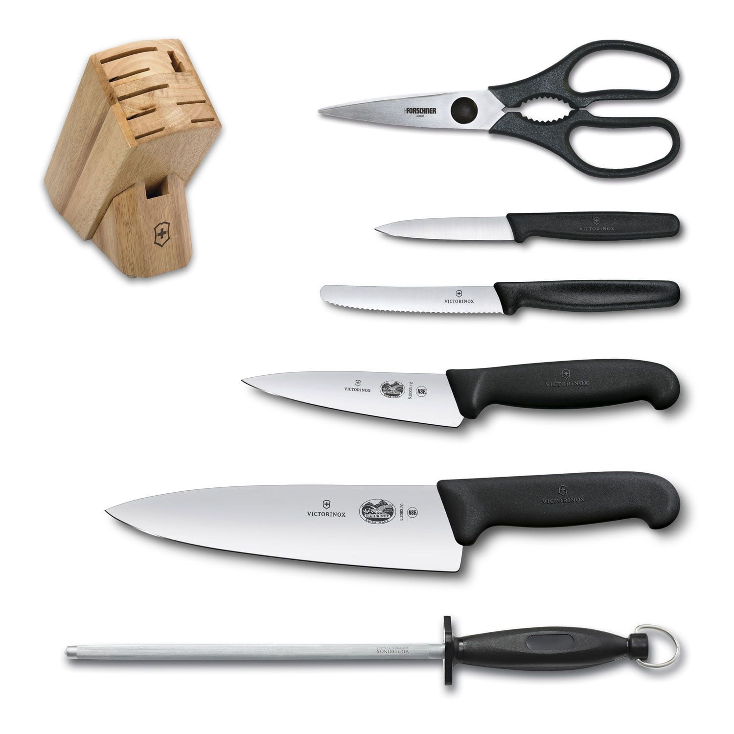 Victorinox Forschner 7 Piece Block Set, Fibrox Handle* (Includes Free Gift)