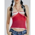 thumbnail image 3 of Women Crop Halter Tops Contrast Color Sleeveless Sweater Camisole for Streetwear, 3 of 10