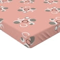 thumbnail image 2 of Ambesonne Coral Fitted Sheet, Grunge Circle Flower Art, Full Size, Coral Grey, 2 of 3