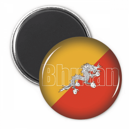

Bhutan Country Flag Name Refrigerator Magnet Sticker Decoration Badge