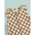 thumbnail image 5 of Gureui Toddler Infant Baby Girls Summer Romper, Sleeveless Plaid Patterns Grew Button-Down One-Piece Snap Long Pants Jumpsuit, 5 of 7