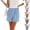 15# Sky Blue, variant on Womens Gingham Shorts Elastic Waist Casual Beach Shorts with Pockets Summer Beach Vacation Bottoms Wine XL