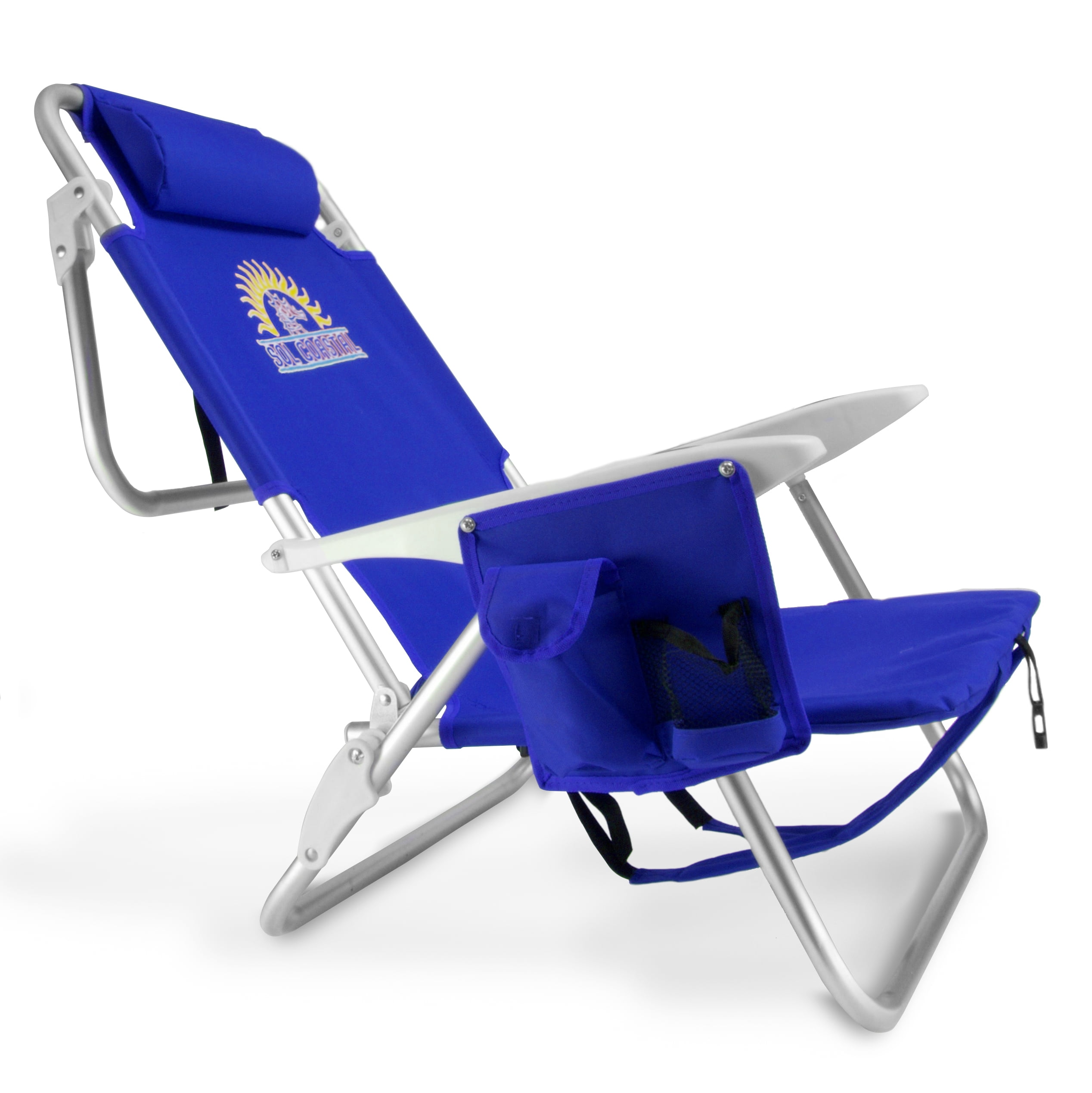 4-Position Folding Beach Chair, Blue - Walmart.com - Walmart.com