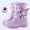 kuromi, variant on Sanrio Hello kitty Kuromi Cinnamoroll Cute Cartoon Pattern Waterproof Warm Anti-slip Mid-calf Snow Boots
