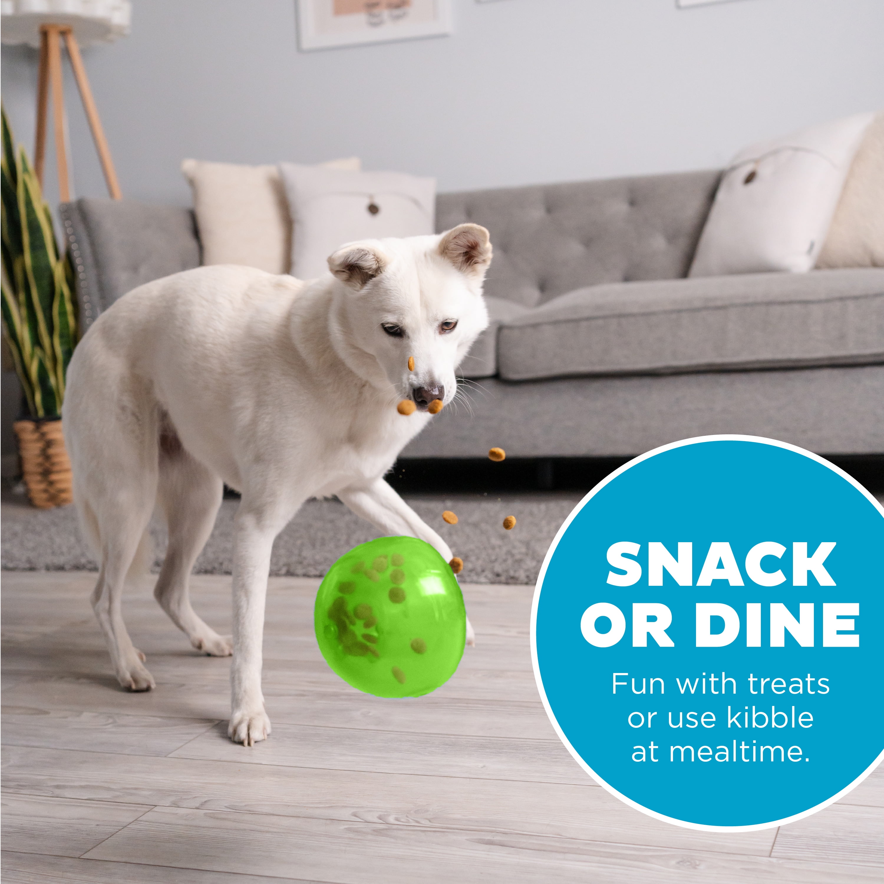 Outward Hound by Planet Dog Large Snoop Interactive Treat Dispensing Dog Toy, Puzzle Ball Slow Feeder for Medium to Large Dogs, Mint-Scented for Mental Stimulation & Boredom Relief, BPA-Free, Green