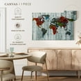 thumbnail image 5 of Elephant Stock Artisanal World Map Wall Art - Horizontal Canvas Wall Art - Living Room Wall Decor - Map Canvas - Red And Green Decor - 12" x 8", 5 of 8