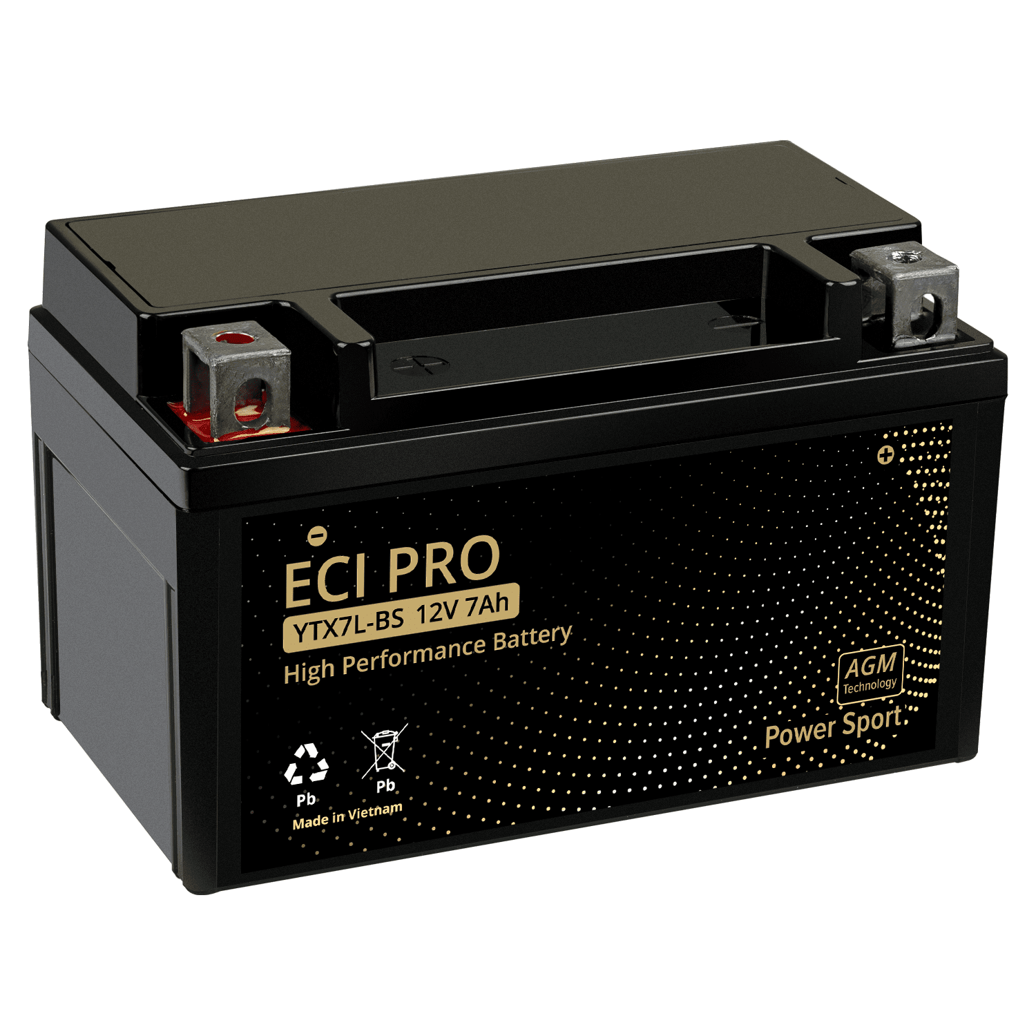ECI Pro YTX7A-BS 12V 7Ah Powersports Battery