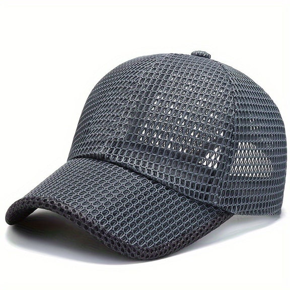Breathable Mesh Baseball Cap Men Women Outdoor Casual Sun Hat Fishing Cap Adjustable Quick Dry Lightweight Gray(Purple)
