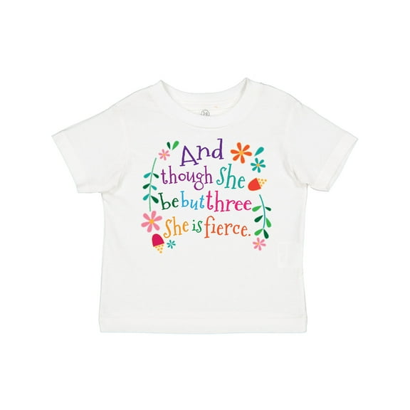 Inktastic 3rd Birthday She is Fierce Girls 3 Year Old Girls Toddler T-Shirt