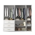 thumbnail image 5 of Timechee 74.8"H Large Modular Wardrobe Cloest Armoire Cabinet Glass Door 79.3"W, 5 of 5