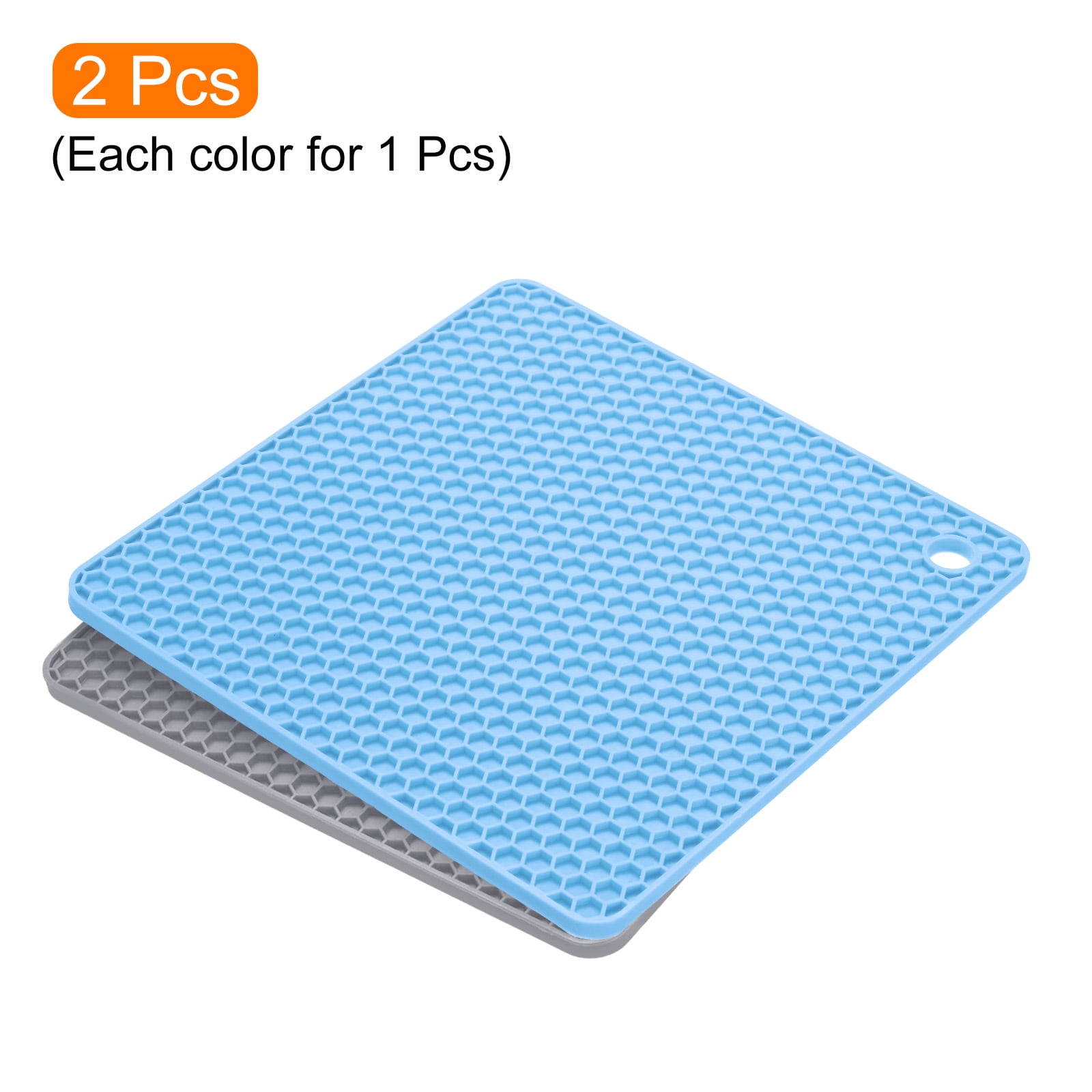 Unique Bargains Silicone Trivet Mats 2pcs Square Heat Resistant Non-Slip  Drying Mat for Kitchen Counter Table -Deep Gray