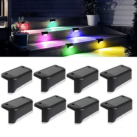 

Solar Deck Lights LED Solar Step Lights Waterproof Solar Lights for Outdoor Railing Stairs Step Fence Yard Patio and Pathway Decoration Black Shell-Colorful light 1PCS