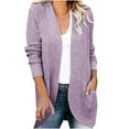 thumbnail image 2 of Babysbule Womens Cardigans Clearance Women Casual Soild Long Sleeve Pocket Plush Long Knit Cardigan Sweater Women's Top Clearance Blouse, 2 of 8