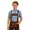 ##-Blue357, variant on Shinyii Summer Boys Plaid Short Sleeve Shirt Neck Button Down Shirt Top, Sizes 3-16