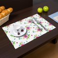 thumbnail image 2 of Placemat, Pioneer Flower Floral Print Pattern Place Mats Table Mat Set Of 2, PVC Washable Placemats for Party Kitchen Dining Decoration, 18x12 Inch, Fade Resistant, 2 of 6