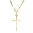 thumbnail image 4 of GKNET Men Women Stainless Steel Cross Pendant Necklace Chain Delicate Jewelry Gold Plated Gift-Gold, 4 of 8