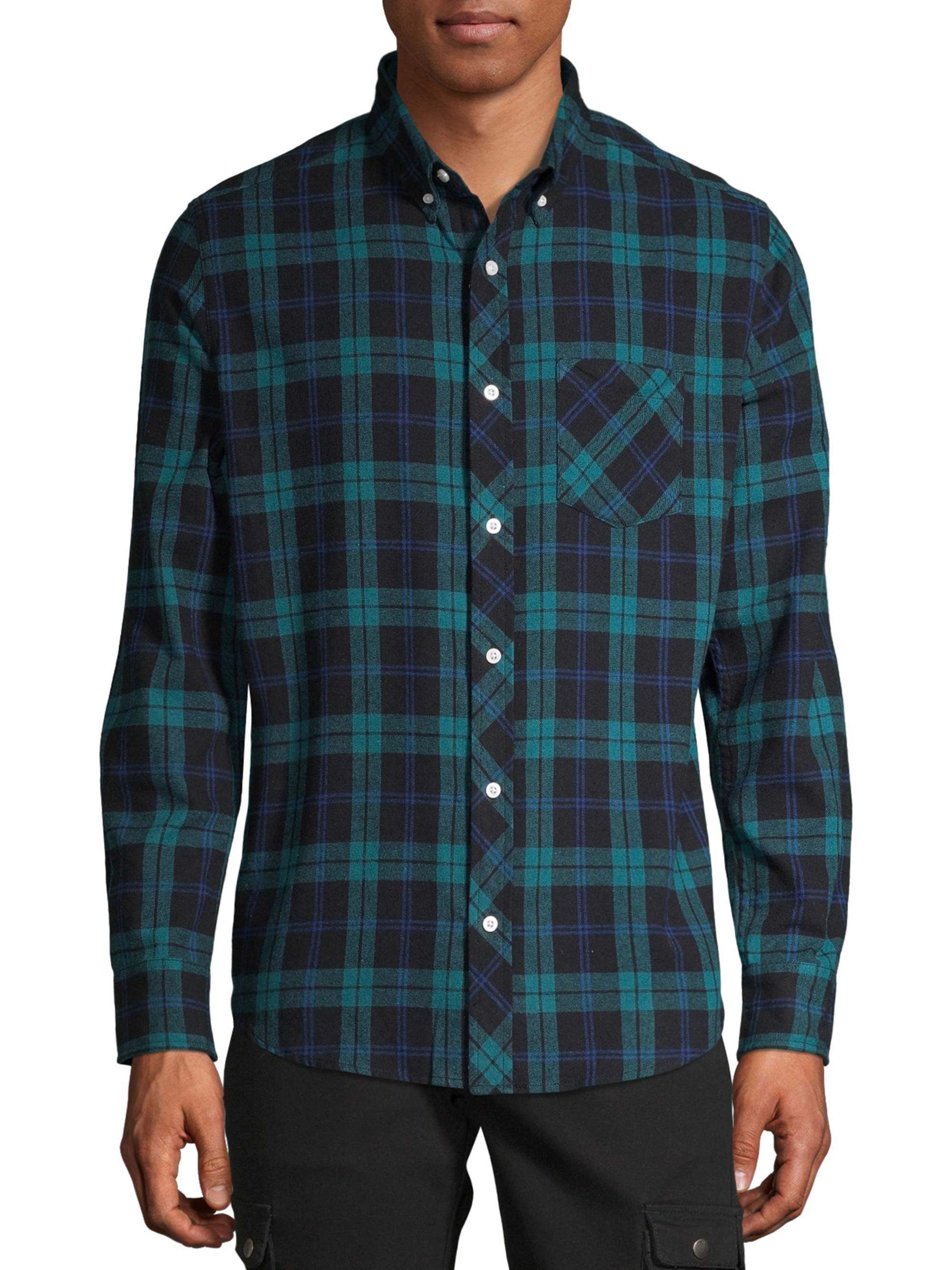 One Day Away Men's Long Sleeve Brushed Flannel Shirt - Walmart.com